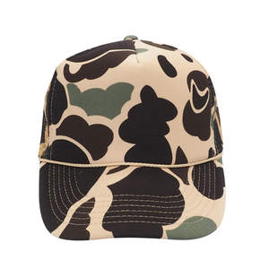 Casquette de camionneur camouflage classique en toile et mousse, maille frontale tendance, haute qualité, personnalisable, 5 panneaux, pour baseball, pêche, cyclisme - Product Image 5