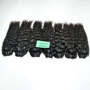 100% vierge indien Remy Extensions de cheveux noir bouclés faisceaux cuticule aligné vague naturelle lâche vague profonde Styles cheveux humains - Product Image 4