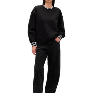 Sudadera con capucha de gran tamaño suave Vintage para mujer, sudadera informal de lana gruesa con cuello redondo para hombre de alta calidad, diseño forrado de talla XS - Product Image 5