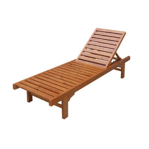 Lettino Prendisole in Legno Massello per Esterni, Ideale per Cortile, Terrazza, Villa, Piscina, Isola Vacanze, Spiaggia - Product Image 2