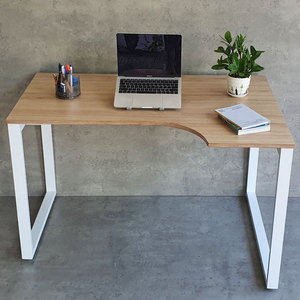 Escritorio Minimalista en Forma de L de 120x80cm, Madera Contrachapada Recubierta de Melamina con Patas de Hierro, Requiere Ensamblaje CD68021 - Product Image 4