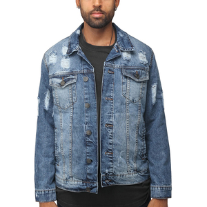 Haute qualité hommes décontracté Hip Hop col rabattu Denim Jeans vestes personnalisé Style de rue pour l'hiver prix de gros - Product Image 1