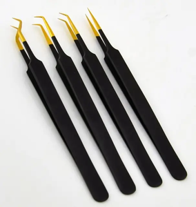 Pince à épiler de marque privée Extension de cils courbée droite Pincetas applicateur dissolvant outils de maquillage pince à épiler à sourcils - Product Image 4