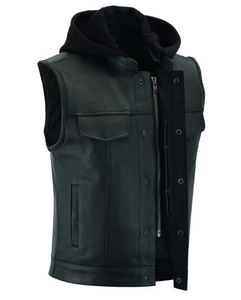 OEM Custom Latest New Style Genuine Leather Waistcoat Mens Best Winter Outer Wear Breathable Warm <b>Heated</b> Mens Leather <b>Vest</b> - Product Image 5