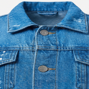 Custom Unisex Denim Jacket Coat <b>Jean</b> <b>Work</b> Jacket Distressed Acid Wash Denim Jacket for <b>Men</b> Fashion Durable Streetwear - Product Image 4