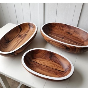 Cuenco japonés de madera de acacia redondo elegante para comidas calientes - Product Image 1