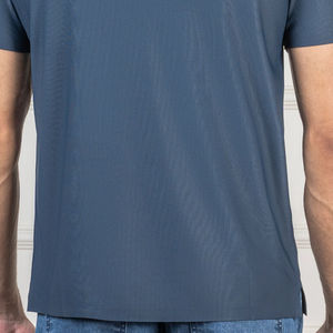 100% algodón de alta calidad respetuoso con el medio ambiente patrón sólido azul marino Jersey tela liso teñido ejecutivo para Polo camisa frente ropa Casual - Product Image 6