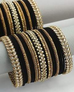 2025 New Arrival Professional Handcrafted Indian Wedding Bridal Chudiya <b>Sets</b> <b>Silver</b> Plated Pearl Trendy Geometric Casual Bangles - Product Image 5