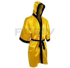 Robe de boxe personnalisée de haute qualité avec logo en tissu, nouvelle arrivée, robes de boxe personnalisées, toutes les couleurs, fabriquées au Pakistan, polyester/nylon - Product Image 3