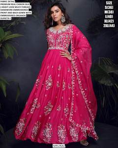 Vestido indio moderno con bordado completo y lentejuelas, mangas completamente cosidas, dupatta, para fiesta, de chifón y seda, de secado rápido. - Product Image 2