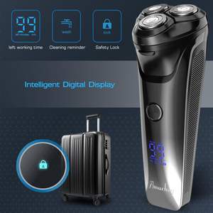 Rasoir électrique rechargeable sans fil pour homme, utilisation humide/sèche, autonomie de 120 minutes, tondeuse escamotable (IPX7), lavable, noir - Product Image 3