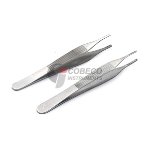 Pinzas Adson de Acero Inoxidable con Puntas Serradas para Agarrar Tejidos Delicados, Instrumento Quirúrgico Dental Médico Manual con Certificación CE - Product Image 4