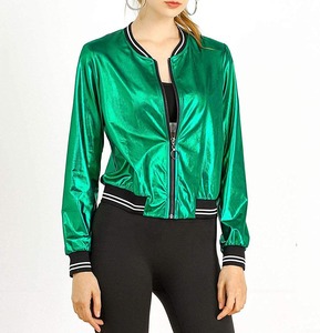 Stylish Street Arrival <b>Sheep</b> <b>Skin</b> Cotton Canvas Breathable Printed Raw Bomber <b>Jacket</b> for Women Windproof for Sale - Product Image 1