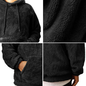 Sweatshirts à capuche en fourrure pour hommes, couleur noire, pulls chauds d'hiver, design personnalisé brodé, coupe-vent, respectueux de l'environnement - Product Image 6