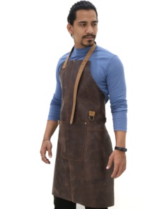 Chef estilista delantal parrilla restaurante Bar tienda cafés belleza uñas estudios uniforme cuero cocina Delantales para mujer hombre - Product Image 5