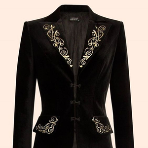 BEAUTIFUL & STYLISH JACKET ON VELVET WITH EMBELLISH OF BEAUTIFUL CRYSTAL BEADS,GLASS STONE WORK @ 2022 - Product Image 1