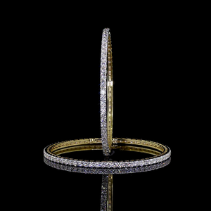 สร้อยข้อมือเพชรสีทอง14K และกำไลข้อมือที่มีการรับรอง IGI สำหรับปลูกในห้องปฏิบัติการทรงกลม - Product Image 3