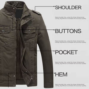 แจ็คเก็ตบอมเบอร์ไนลอนผู้ชายแบบสั่งทำพิเศษ สไตล์วินเทจ ปักลาย คอตั้ง ซิปปิด ผ้าเดนิมฟอก สำหรับฤดูหนาว - Product Image 6