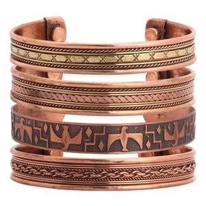 Manchette magnétique croix chrétienne en cuivre pur unisexe vintage pour bracelet bijoux de guérison à la mode des états-unis - Product Image 3