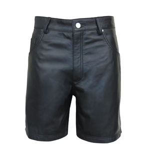 Pantalones Cortos de Cuero para Hombre, Impermeables, Resistentes al Viento, de Secado Rápido, Cintura Media, Casuales, para Verano, con Bolsillos y Cierre de Botón - Product Image 1