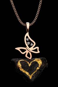 Pendentif papillon Ferkos en argent sterling 925 plaqué or vermeil rhodié, collier avec charme d'insectes en CZ, délicat, minimaliste, nature - Product Image 3