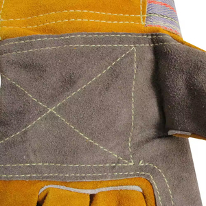 Guantes de trabajo de cuero de vaca de alta resistencia con palma de cuero doble Guantes DE SEGURIDAD DE TRABAJO impresos personalizados para uso industrial - Product Image 3