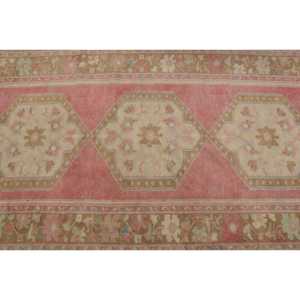 Turkish <b>Runner</b> Rug 3.6x10 ft (111x306 cm), <b>Red</b> Solid Vintage Rug - Product Image 5