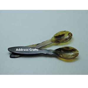 New Arrival Classic Style Eco-Friendly Buffalo Horn Salad Tools Server Set High Polished Wedding Gift <b>Kitchenware</b> for Parties - Product Image 1