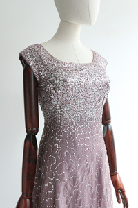 Robe de soirée élégante vintage en crêpe avec broderie de paillettes, robe de bal originale - Product Image 5