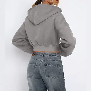 Abrigo con capucha de manga larga suelto informal estilo deportivo diario de alta calidad aceptable estilos personalizados y logotipo Otoño/Invierno para mujer - Product Image 5