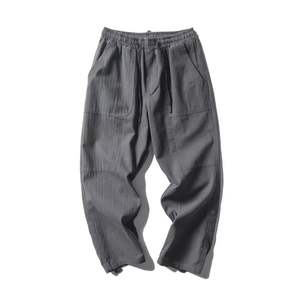 2025 Offre Spéciale nouvelle mode hommes Slim Fit décontracté brodé polaire Joggers pantalons de survêtement 100% coton taille moyenne plat avant - Product Image 3
