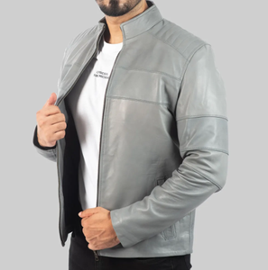Solid Color Casual Wear <b>Men</b> <b>Leather</b> <b>Jacket</b> Streetwear New Fashion Comfortable <b>Men</b> <b>Leather</b> <b>Jacket</b> - Product Image 3