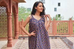 2024 Unique élégant à la recherche longue robe avec imprimé élégant Floral femmes robe d'été robes décontractées en vrac 100% coton nouveau Artical - Product Image 2