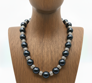 Collar de Perlas de Agua Dulce Hechas a Mano de Alta Calidad, Clásico para Mujer, Grado AA/AAA, Certificado por Terceros, Multihilos, Dorado - Product Image 1