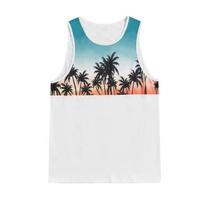 Camiseta sin mangas de algodón con logotipo personalizado al por mayor para hombres que absorbe la humedad sin mangas ropa de entrenamiento informal para gimnasio - Product Image 1