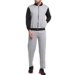 Ensemble 2 pièces pour homme OEM respirant et à séchage rapide avec manches contrastées, style streetwear américain, veste zippée et pantalon de survêtement d'hiver - Product Image 5