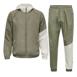 Kivotech Veste coupe-vent en nylon Coupe décontractée Ensemble de sport deux pièces pour homme Ensemble de sport personnalisé Vêtements décontractés pour homme Fermeture éclair - Product Image 1