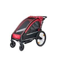Remorque enfant en alliage d'aluminium avec suspension indépendante et pneus gonflables de 20 pouces pour itinéraires cyclables panoramiques, charge utile de 35 kg