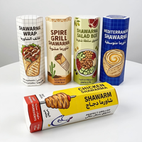 Boîte artisanale de Shawarma de poulet alimentaire imprimée personnalisée Boîte d'emballage de Shawarma en papier écologique Boîte à rouleaux de poulet à sandwich burrito arabe