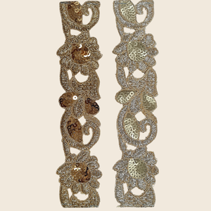 Tissu en dentelle d'organza brodé de qualité supérieure de 9 mètres, bordure en dentelle brodée de luxe pour robe de mariée, lehenga, sari, sacs - Product Image 1