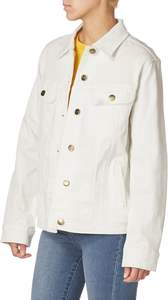 Chaqueta vaquera desgastada con detalle de solapa de retazos de bloque de color azul oscuro para mujer al por mayor hecha en Pakistán - Product Image 4