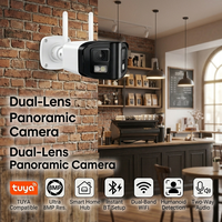 180 °   Caméra de sécurité extérieure grand angle IP66 étanche, caméra bullet WiFi avec vision nocturne couleur, détection de mouvement 10m, carte SD 128G