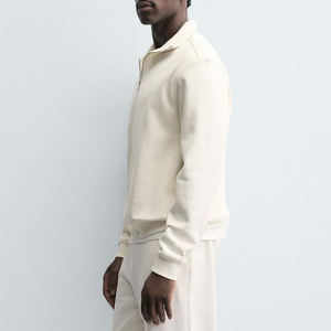 <b>Men</b> Cotton Polyester <b>Fleece</b> Sweatshirt Stand Collar OEM Service For Wholesale Bulk Orders Full Sleeves With Custom Logo Casual - Product Image 2