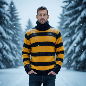 Pull en mohair pour hommes, col rond, coupe-vent, coupe-vent, logo personnalisé pour l'hiver - Product Image 5