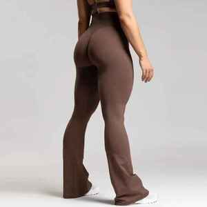 Custom Nylon Spandex <b>V</b>-Shape Butt Lifting Flare <b>Leggings</b> High <b>Waist</b> Gym Yoga Pants for Women - Product Image 5
