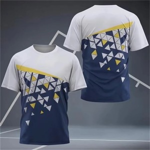 T-shirt à séchage rapide 2026 T-shirt pour hommes badminton costume d'entraînement été ample décontracté à manches courtes col rond haut fitness en plein air - Product Image 5