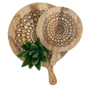 Tabla de cortar de madera de forma redonda antigua con mango, nuevo diseño de utensilios de cocina, tabla de picar de madera, exportación, gran oferta - Product Image 3