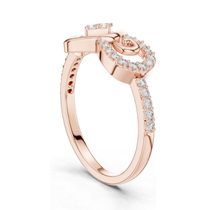 Anillo de Diseño con Diamantes de Laboratorio de 0.241 CT, Corte Cuadrado en Espiral, Claridad VVS-VS EF, Oro de 18K, 14K, 10K y Plata 925 para Mujer - Product Image 4