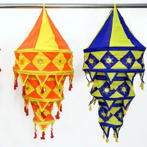 แฮนด์เมดผ้าโคมไฟเทศกาลตกแต่งโคมไฟที่มีสีสันฮิปปี้โบฮีเมียนเต็นท์แขวนสวนโคมไฟระย้าแขวนผนัง - Product Image 1