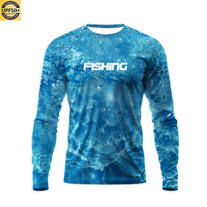 Custom logo Quick Dry Breathable Spandex Polyester Men's Sublimation Fishing Shirts - Product Image 5